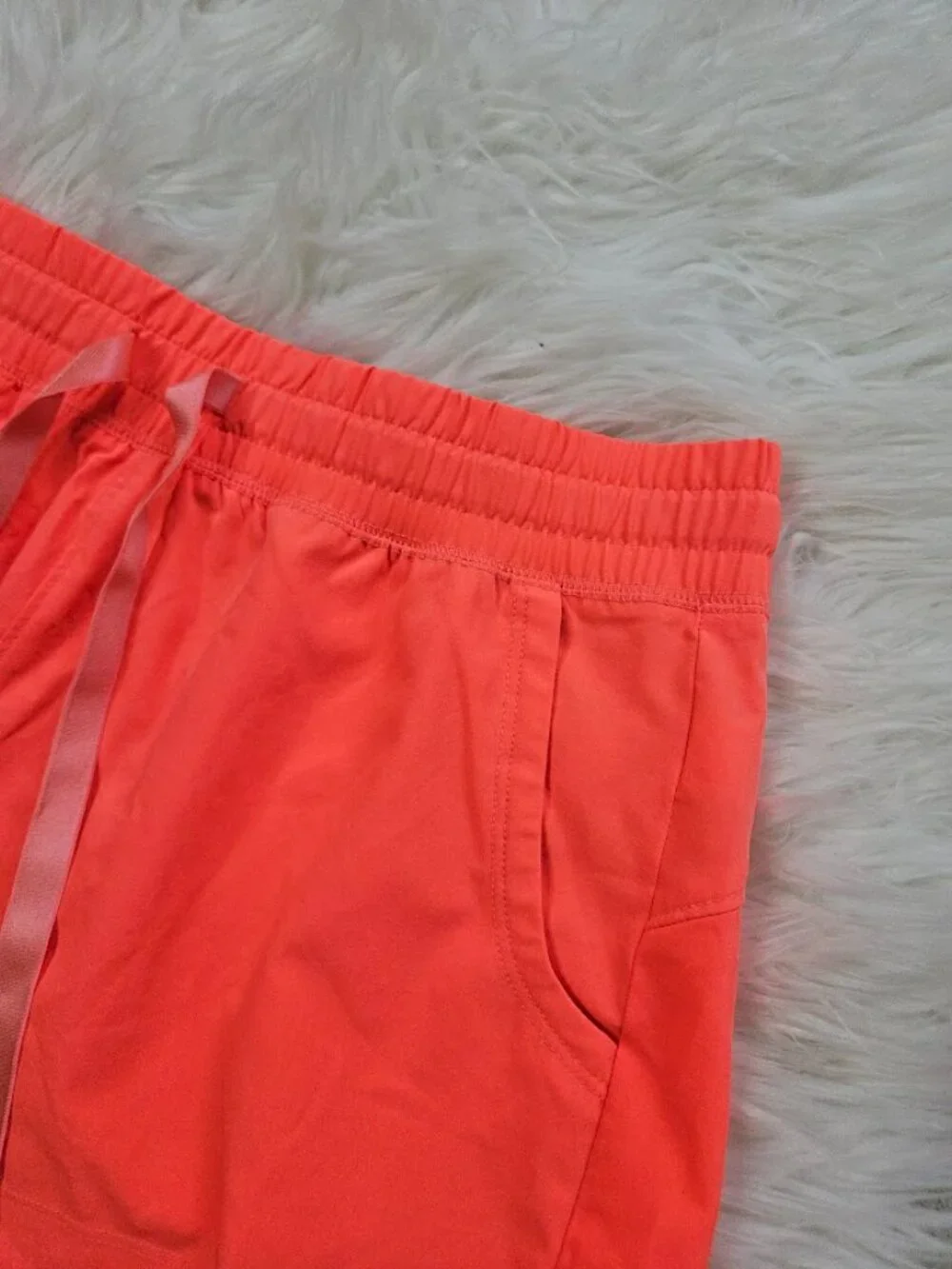 Old Navy Neon Pink Track Shorts Coral Running Drawstring Gym Size Small Women's